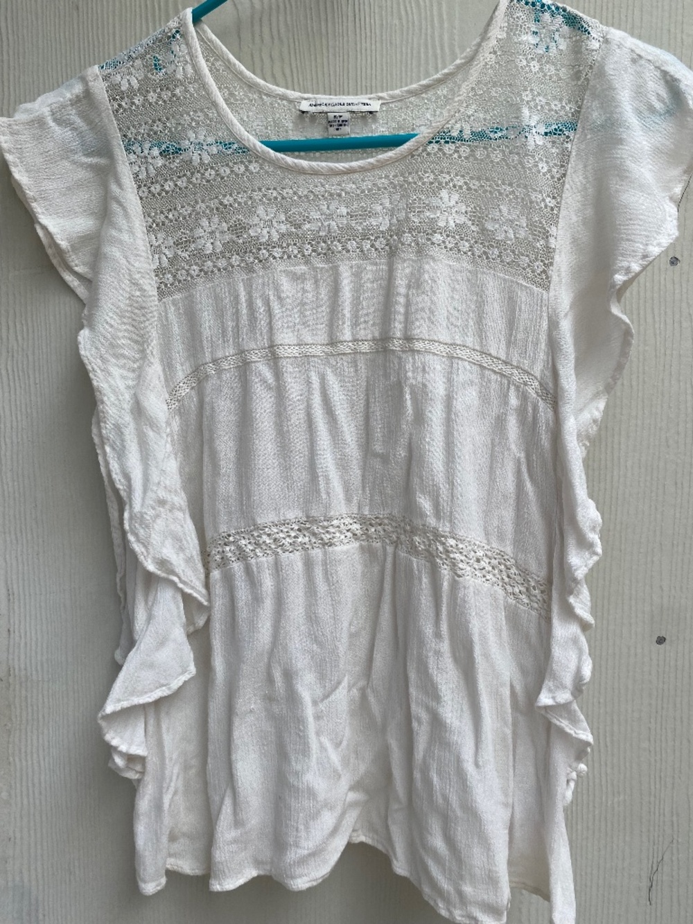 American Eagle Outfitters flowy boho white top size small